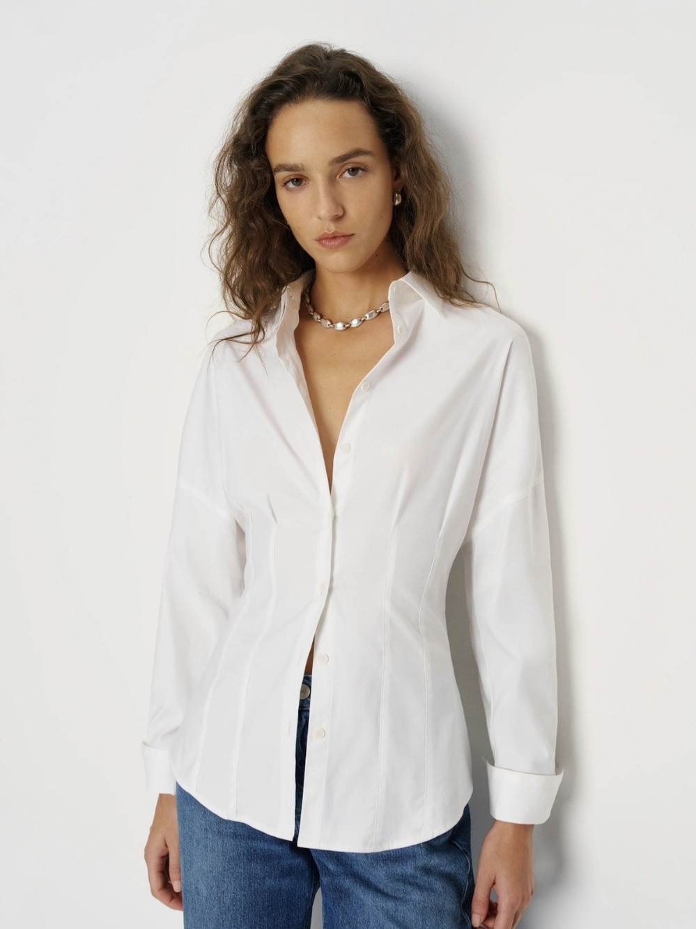 Reformation 'Vanta' Cinched Button-Up Shirt Organic Cotton